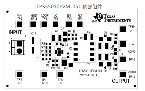 TPS55010EVM-051 顶部组件.png